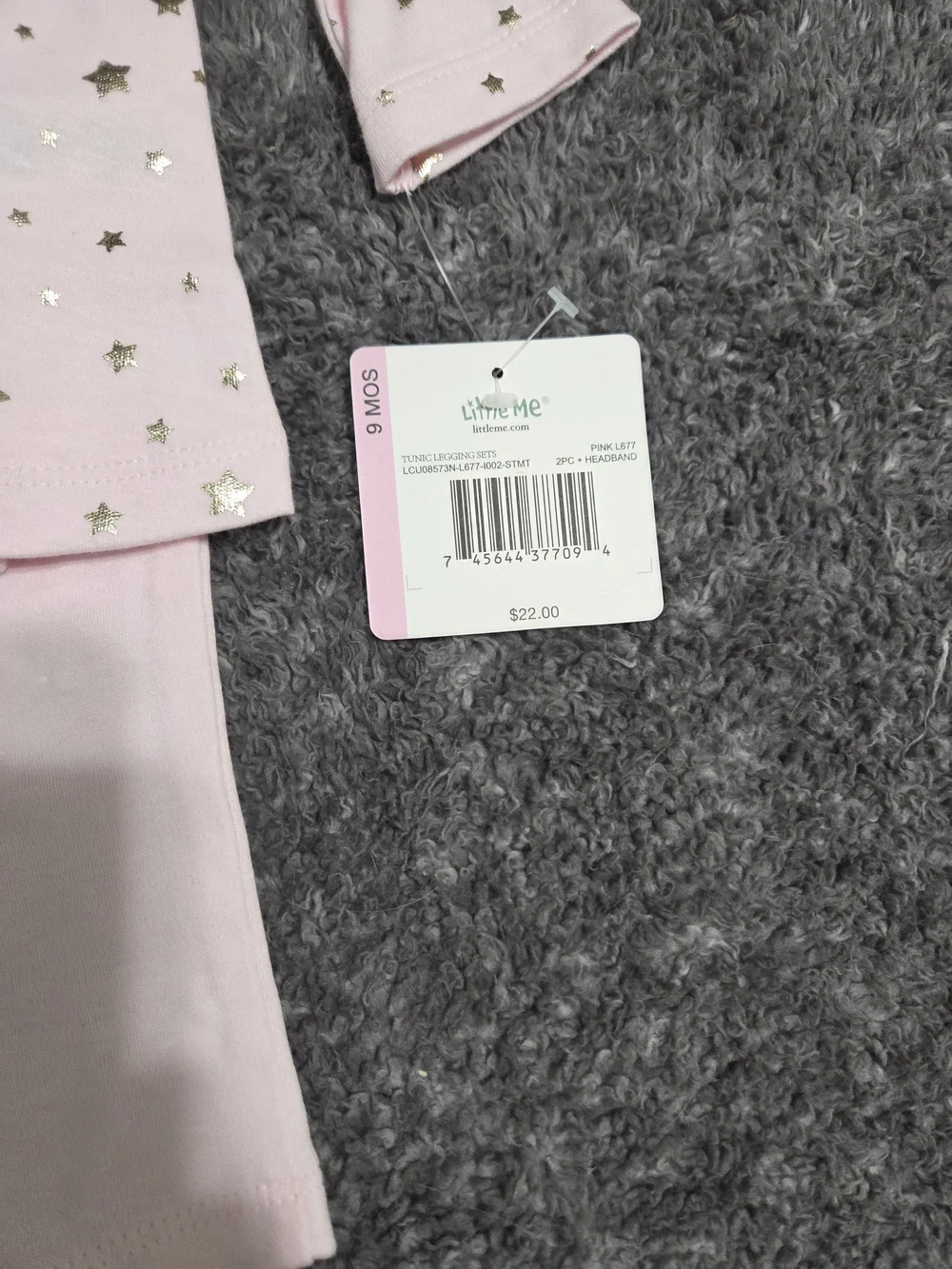 Little Me Pink and Gold Star Baby Matching Set
